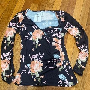 Floral faux wrap top